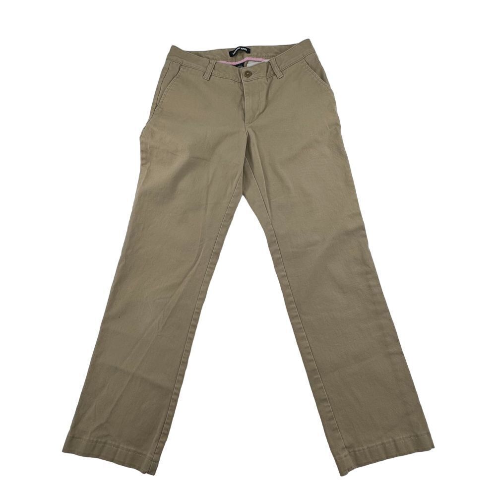 Lands' End Women's Khaki Chino Pants Straight Leg Casual Trousers